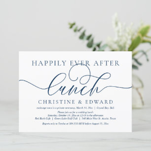 Invitation Fuite de mariage, déjeuner heureux pour toujours