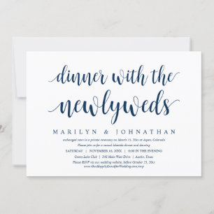 Invitation Fuite de mariage, dîner avec les jeunes mariés Inv