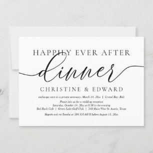 Invitation Fuite de mariage, dîner dîner heureux pour toujour