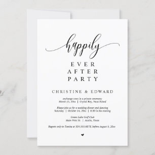 Invitation Fuite de mariage, fête pour toujours heureuse