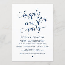 Invitation Fuite de mariage, simple et classe bleu marine,