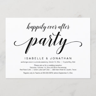 Invitation Fuite de Noces, Écriture Noire Élégante et Raffiné
