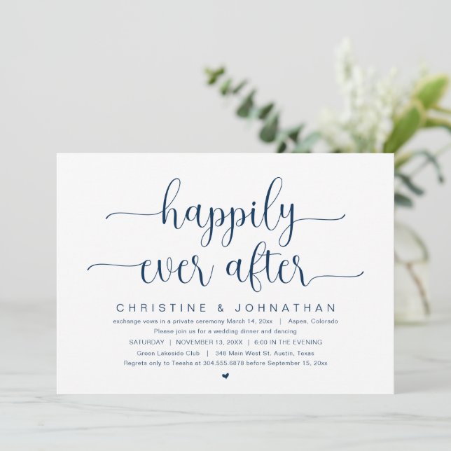 Invitation Fuite de noces, fête pour toujours heureux (Debout devant)