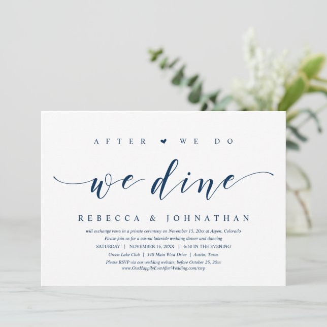 Invitation Fuite en Amoureux, Après Nous Faisons, Nous Dînons (Debout devant)