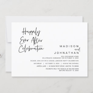 Invitation Fuite en mariage, célébration pour toujours heureu