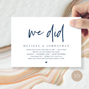 Invitation Fuite en mariage, Moderne Minimaliste, nous avons