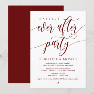 Invitation Fuite, fête de Mariage heureux pour toujours, Vin 