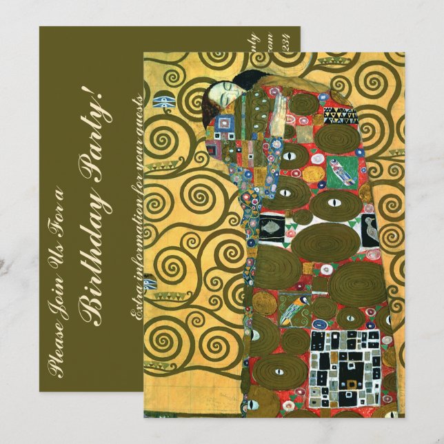 Invitation Fulfillment aka The Embrace par Gustav Klimt (Devant / Derrière)