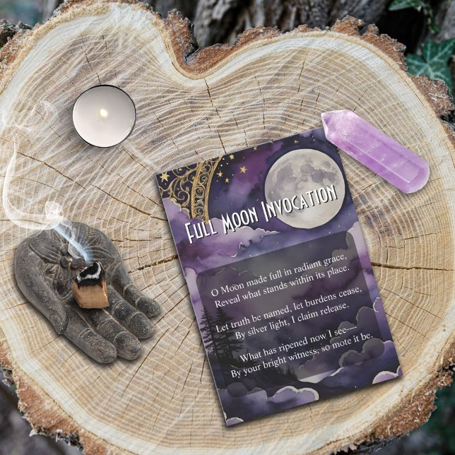 Invitation Full Moon Invocation Pagan Prayer Pocket Card (Full Moon Invocation Card for Pagan and Wiccan Practice by Starborne Devotionals)