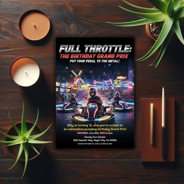 Invitation Full Throttle Racing Birthday Party (Créateur téléchargé)