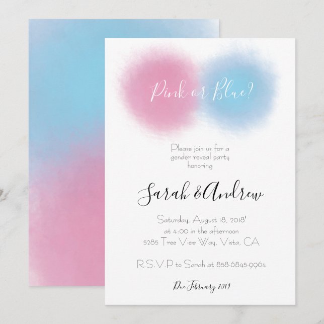 Invitation Fumée Bombe Genre Révélation Fumée Bombe Bébé (Devant / Derrière)