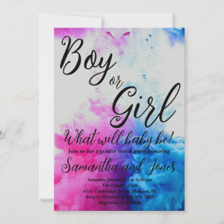 Invitation Fumée de garçon ou de fille Thème Baby Genre Revea