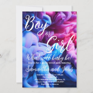 Invitation Fumée de garçon ou de fille Thème Baby Genre Revea
