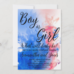 Invitation Fumée de garçon ou de fille Thème Baby Genre Revea