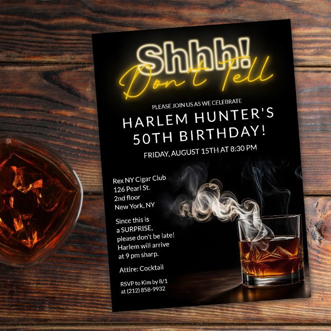 Invitation Fumée et Whiskey pour homme surprise (Créateur téléchargé)