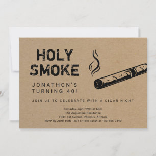 Invitation Fumée Sainte Cigar Nuit Anniversaire Retraite