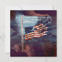 Invitation Fumée tombée mais pas oubliée et drapeau déchiré