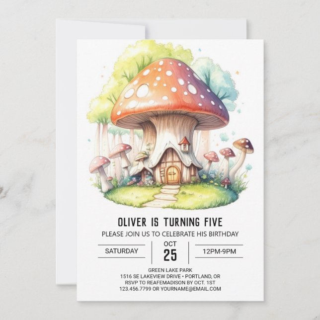 Invitation Fumigi des bois Whimsical Anniversaire (Devant)