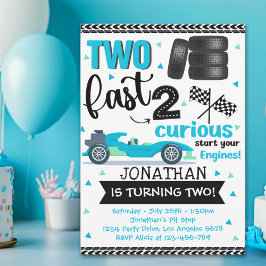 Invitation Fun 2nd Birthday Race Car Driver