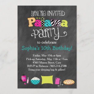 Invitation Fun Ado funky ou Tween Pajama Party
