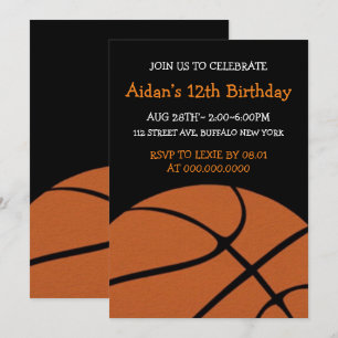 Invitation Fun Basketball fête d'anniversaire