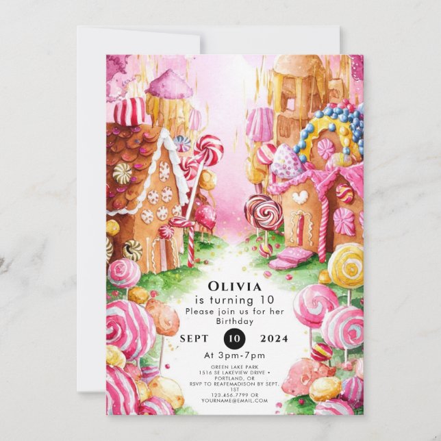 Invitation Fun Boho Candyland Anniversaire (Devant)