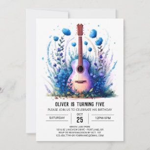 Invitation Fun Boho Guitar Boy Anniversaire