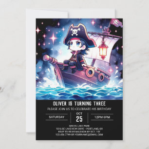 Invitation Fun Boho Pirate Anniversaire