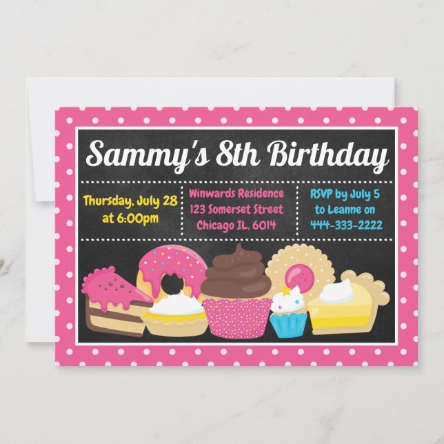 Invitation Fun Cakes and Traitements Anniversaire (Devant)