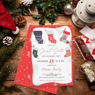 Invitation Fun cookie de Noël secret père Noël échange fête