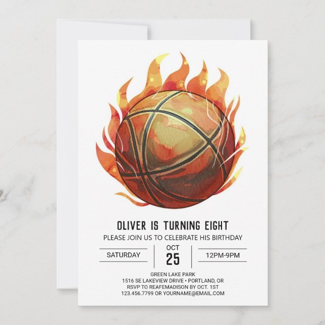 Invitation Fun Custom Boy Basketball Anniversaire (Devant)