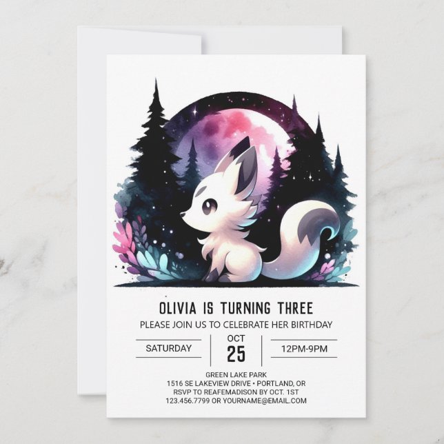 Invitation Fun Digital Wolf Anniversaire (Devant)