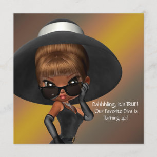 Invitation Fun Diva Favorite femmes Black 40e Anniversaire fê