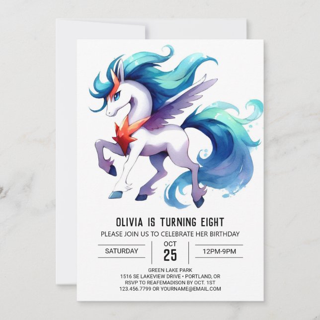 Invitation Fun Editable Horse Anniversaire (Devant)