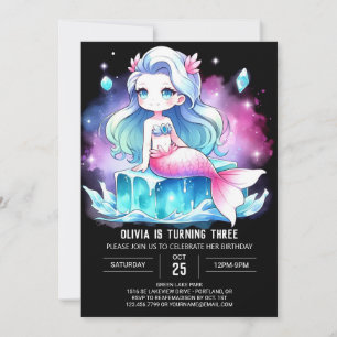 Invitation Fun Elegant Sirène Anniversaire