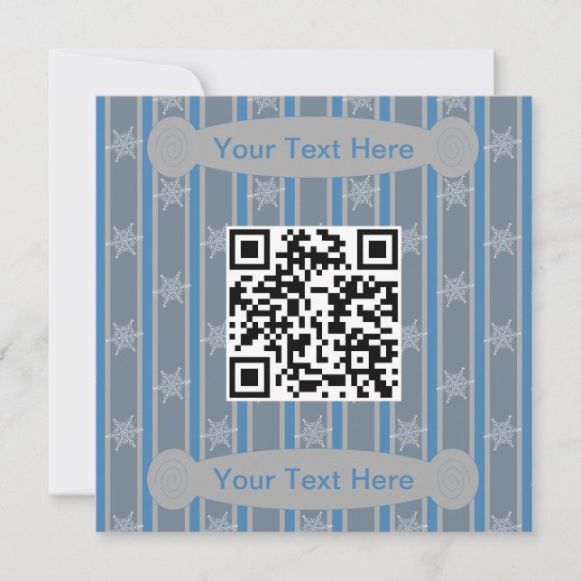 Invitation Fun et fantaisie Snowflake QR Code (Devant)