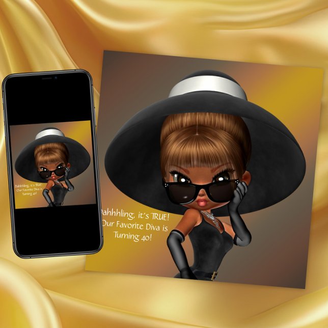 Invitation Fun Favori Diva fête d'anniversaire (Diva birthday invitation any occasion invitation. Instant download & printed invitation available.)