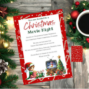 Invitation Fun Festival Movie Soirée Noël Fête
