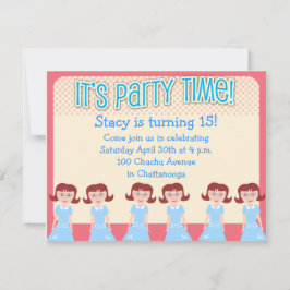 Invitation Fun Fifties Girls Party Time