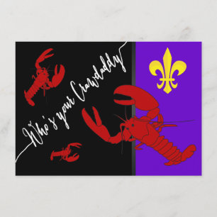 Invitation Fun Fleur De Lis Crawfish Boire