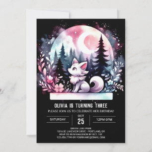 Invitation Fun Forest Wolf Anniversaire