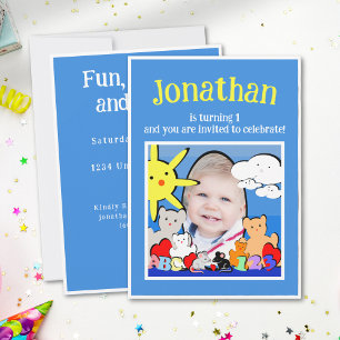 Invitation Fun Fun Cute Animaux Anniversaire