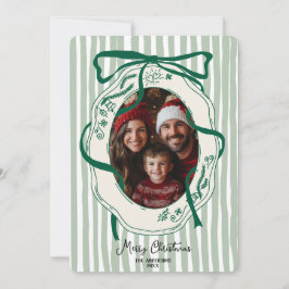 Invitation Fun Green Hand Dessiné Joyeux Noël Famille Photo