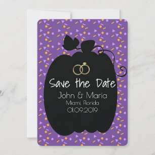 Invitation Fun Halloween Citrouille Enregistrer la date Invit