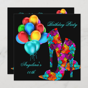 Invitation FUN High Heel Chaussures Balloons de fête d'annive