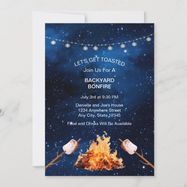 Invitation Fun Jardin cosmique Bonfire (Devant)
