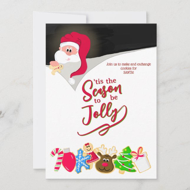 Invitation Fun Kids Christmas Cookie Exchange Party (Devant)