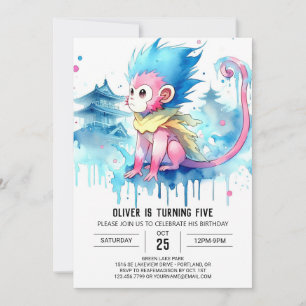Invitation Fun Kids Monkey Anniversaire