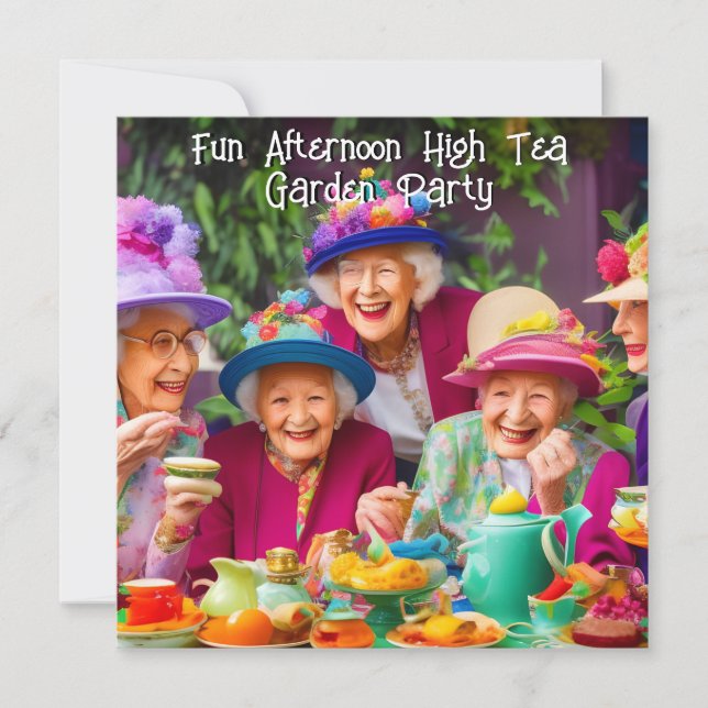 Invitation Fun Ladies Afnoon High Tea Garden Party 2 (Devant)