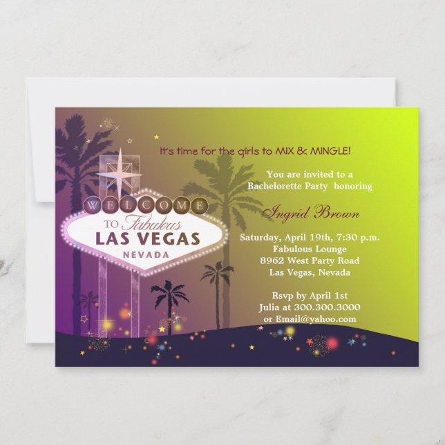 Invitation Fun Las Vegas Fun Bachelorte Party (Devant)